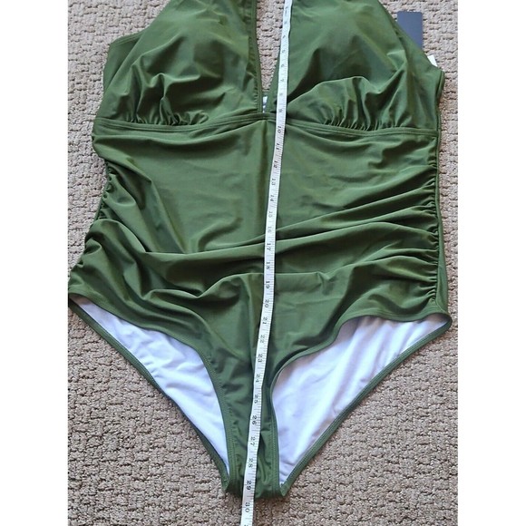 Aqua Eve One Piece Swimsuit Leopard Print Women’s Size 24W Padded Ruched NWT - Picture 11 of 11